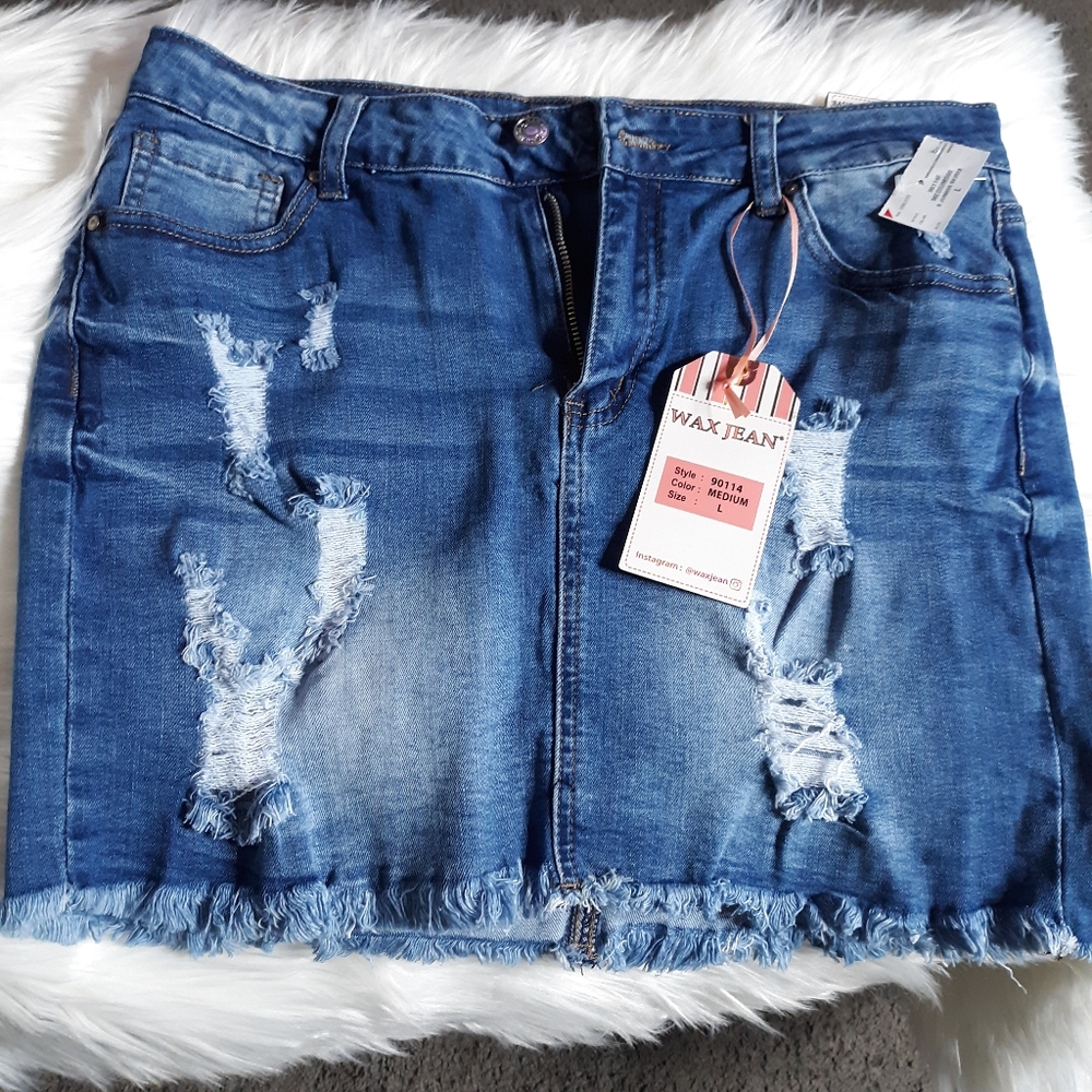 NWT Wax Jean skirt
